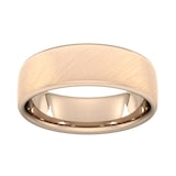 Goldsmiths 7mm Slight Court Extra Heavy Diagonal Matt Finish Wedding Ring In 9 Carat Rose Gold