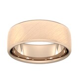 Goldsmiths 8mm Slight Court Extra Heavy Diagonal Matt Finish Wedding Ring In 9 Carat Rose Gold - Ring Size V