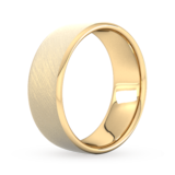 Goldsmiths 8mm Slight Court Heavy Diagonal Matt Finish Wedding Ring In 18 Carat Yellow Gold