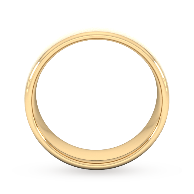Goldsmiths 7mm Slight Court Extra Heavy Diagonal Matt Finish Wedding Ring In 18 Carat Yellow Gold - Ring Size P
