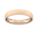 Goldsmiths 4mm Slight Court Extra Heavy Diagonal Matt Finish Wedding Ring In 18 Carat Rose Gold - Ring Size P
