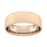 Goldsmiths 7mm Slight Court Extra Heavy Diagonal Matt Finish Wedding Ring In 18 Carat Rose Gold - Ring Size P