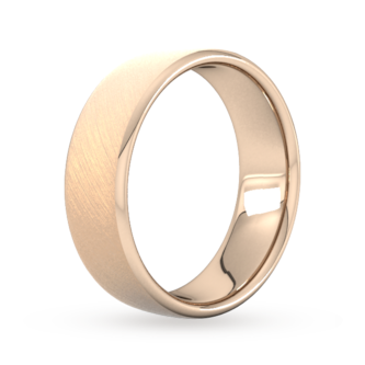 Goldsmiths 7mm Slight Court Extra Heavy Diagonal Matt Finish Wedding Ring In 18 Carat Rose Gold