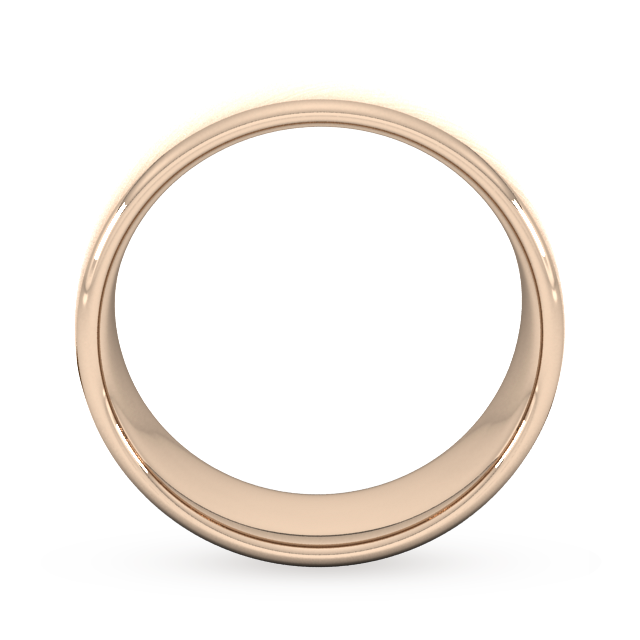 Goldsmiths 8mm Slight Court Extra Heavy Diagonal Matt Finish Wedding Ring In 18 Carat Rose Gold - Ring Size K Goldsmiths 8mm Slight Court Extra Heavy Diagonal Matt Finish Wedding Ring In 18 Carat Rose Gold - Ring Size K