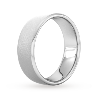 Goldsmiths 7mm Slight Court Extra Heavy Diagonal Matt Finish Wedding Ring In Platinum