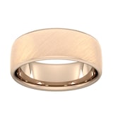 Goldsmiths 8mm Flat Court Heavy Diagonal Matt Finish Wedding Ring In 9 Carat Rose Gold