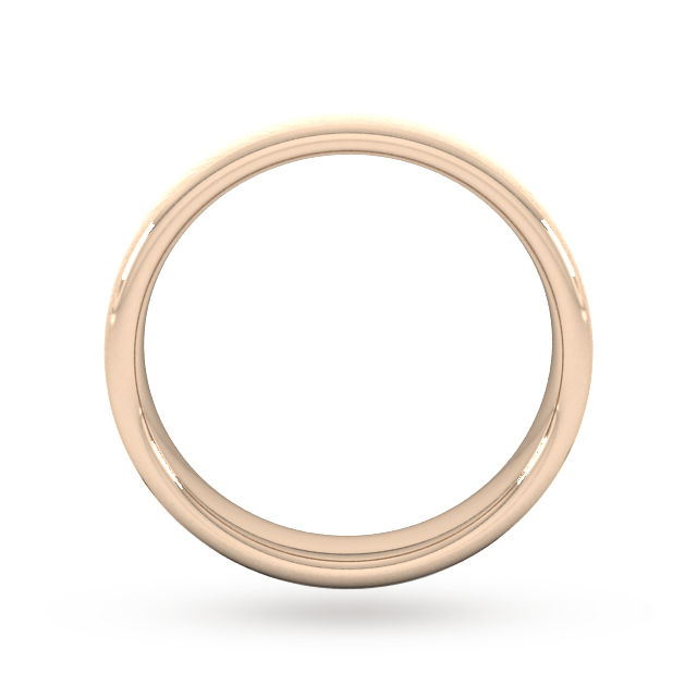 Goldsmiths 4mm Flat Court Heavy Diagonal Matt Finish Wedding Ring In 18 Carat Rose Gold - Ring Size S