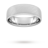 Goldsmiths 7mm Flat Court Heavy Diagonal Matt Finish Wedding Ring In 950  Palladium - Ring Size R