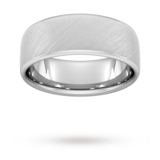 Goldsmiths 8mm Traditional Court Standard Diagonal Matt Finish Wedding Ring In 9 Carat White Gold