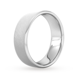 Goldsmiths 7mm Traditional Court Heavy Diagonal Matt Finish Wedding Ring In 9 Carat White Gold - Ring Size P
