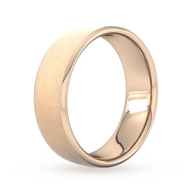 Goldsmiths 7mm Traditional Court Standard Diagonal Matt Finish Wedding Ring In 9 Carat Rose Gold Goldsmiths 7mm Traditional Court Standard Diagonal Matt Finish Wedding Ring In 9 Carat Rose Gold