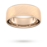 Goldsmiths 8mm Traditional Court Standard Diagonal Matt Finish Wedding Ring In 9 Carat Rose Gold