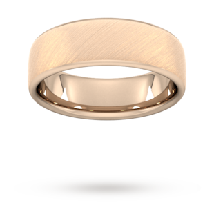 Goldsmiths 7mm Traditional Court Heavy Diagonal Matt Finish Wedding Ring In 9 Carat Rose Gold