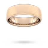 Goldsmiths 7mm Traditional Court Heavy Diagonal Matt Finish Wedding Ring In 9 Carat Rose Gold