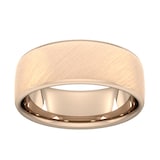 Goldsmiths 8mm Traditional Court Heavy Diagonal Matt Finish Wedding Ring In 9 Carat Rose Gold - Ring Size Q
