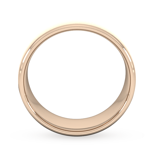 Goldsmiths 8mm Traditional Court Heavy Diagonal Matt Finish Wedding Ring In 9 Carat Rose Gold - Ring Size Q