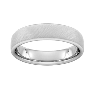 Goldsmiths 4mm Traditional Court Heavy Diagonal Matt Finish Wedding Ring In 18 Carat White Gold