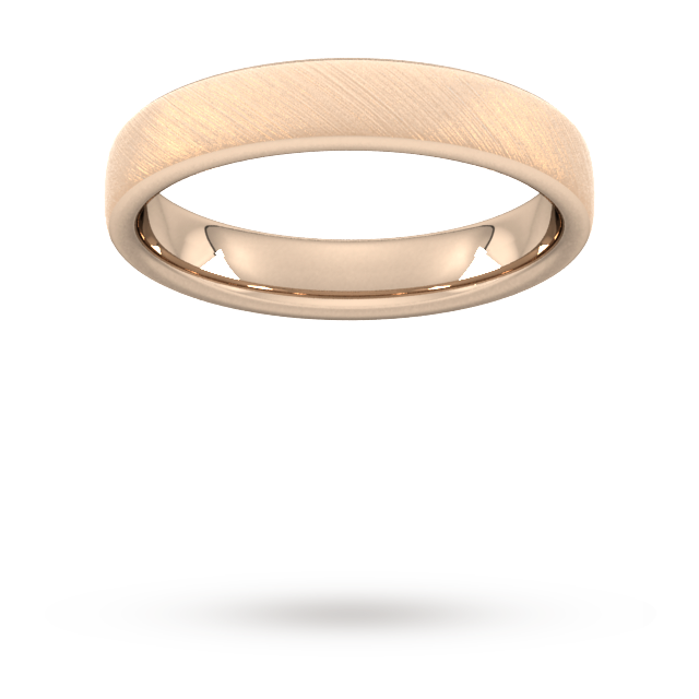 Goldsmiths 4mm Traditional Court Heavy Diagonal Matt Finish Wedding Ring In 18 Carat Rose Gold