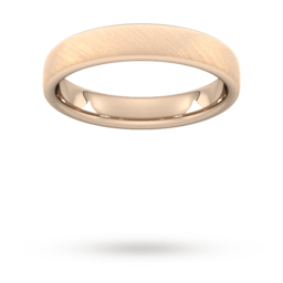 08304185 - 4mm Traditional Court Heavy Diagonal Matt Finish Wedding Ring In 18 Carat Rose Gold