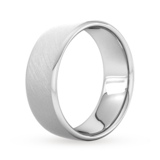 Goldsmiths 8mm Traditional Court Standard Diagonal Matt Finish Wedding Ring In Platinum - Ring Size Q