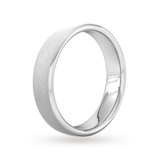 Goldsmiths 4mm Traditional Court Heavy Diagonal Matt Finish Wedding Ring In Platinum