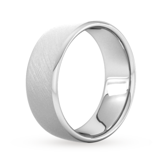 Goldsmiths 8mm Traditional Court Standard Diagonal Matt Finish Wedding Ring In 950  Palladium