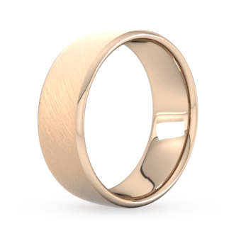 Goldsmiths 8mm D Shape Standard Diagonal Matt Finish Wedding Ring In 9 Carat Rose Gold