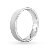 Goldsmiths 4mm D Shape Heavy Diagonal Matt Finish Wedding Ring In 18 Carat White Gold - Ring Size N