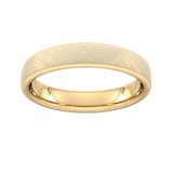 Goldsmiths 4mm D Shape Standard Diagonal Matt Finish Wedding Ring In 18 Carat Yellow Gold - Ring Size Q