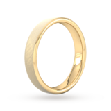 Goldsmiths 4mm D Shape Standard Diagonal Matt Finish Wedding Ring In 18 Carat Yellow Gold - Ring Size S