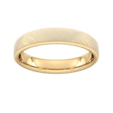 Goldsmiths 4mm D Shape Heavy Diagonal Matt Finish Wedding Ring In 18 Carat Yellow Gold