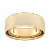 Goldsmiths 8mm D Shape Heavy Diagonal Matt Finish Wedding Ring In 18 Carat Yellow Gold