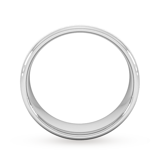 Goldsmiths 7mm D Shape Standard Diagonal Matt Finish Wedding Ring In Platinum - Ring Size Q