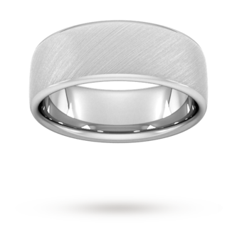Goldsmiths 8mm D Shape Heavy Diagonal Matt Finish Wedding Ring In 950 Palladium Goldsmiths 8mm D Shape Heavy Diagonal Matt Finish Wedding Ring In 950 Palladium