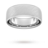 Goldsmiths 8mm D Shape Heavy Diagonal Matt Finish Wedding Ring In 950  Palladium - Ring Size R