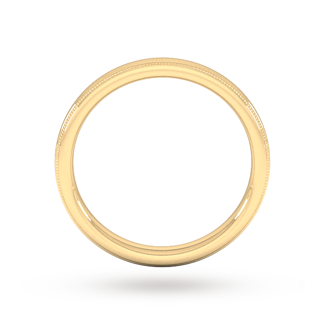Goldsmiths 2.5mm Slight Court Heavy Milgrain Edge Wedding Ring In 9 Carat Yellow Gold - Ring Size M