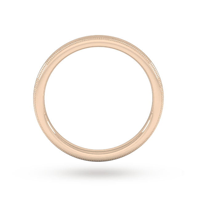 Goldsmiths 2mm Slight Court Heavy Milgrain Edge Wedding Ring In 9 Carat Rose Gold
