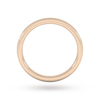Goldsmiths 2mm Slight Court Heavy Milgrain Edge Wedding Ring In 9 Carat Rose Gold