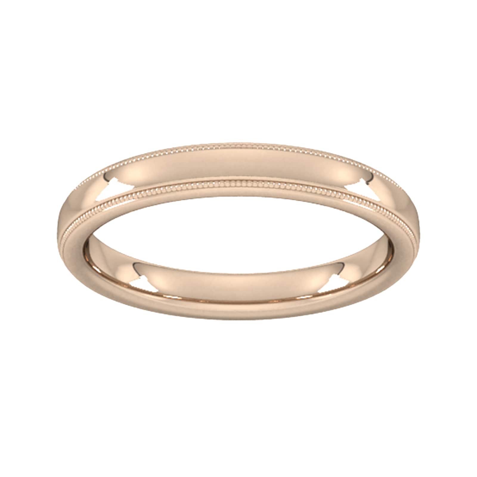 Goldsmiths 3mm Slight Court Extra Heavy Milgrain Edge Wedding Ring In 9 Carat Rose Gold Goldsmiths 3mm Slight Court Extra Heavy Milgrain Edge Wedding Ring In 9 Carat Rose Gold