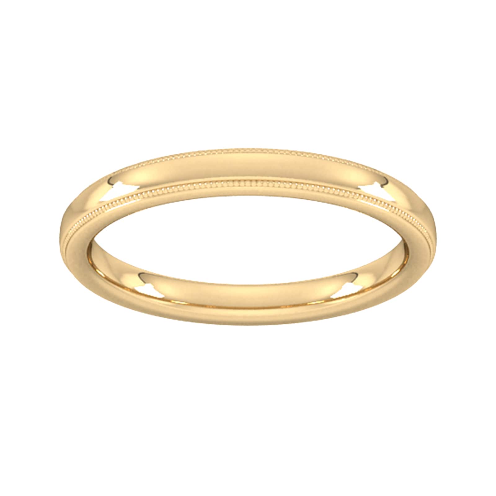 Goldsmiths 2.5mm Slight Court Heavy Milgrain Edge Wedding Ring In 18 Carat Yellow Gold