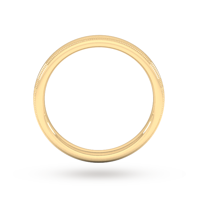 Goldsmiths 2.5mm Slight Court Heavy Milgrain Edge Wedding Ring In 18 Carat Yellow Gold - Ring Size J
