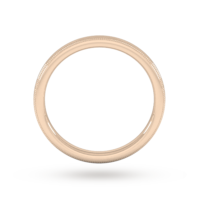 Goldsmiths 2mm Slight Court Standard Milgrain Edge Wedding Ring In 18 Carat Rose Gold - Ring Size K