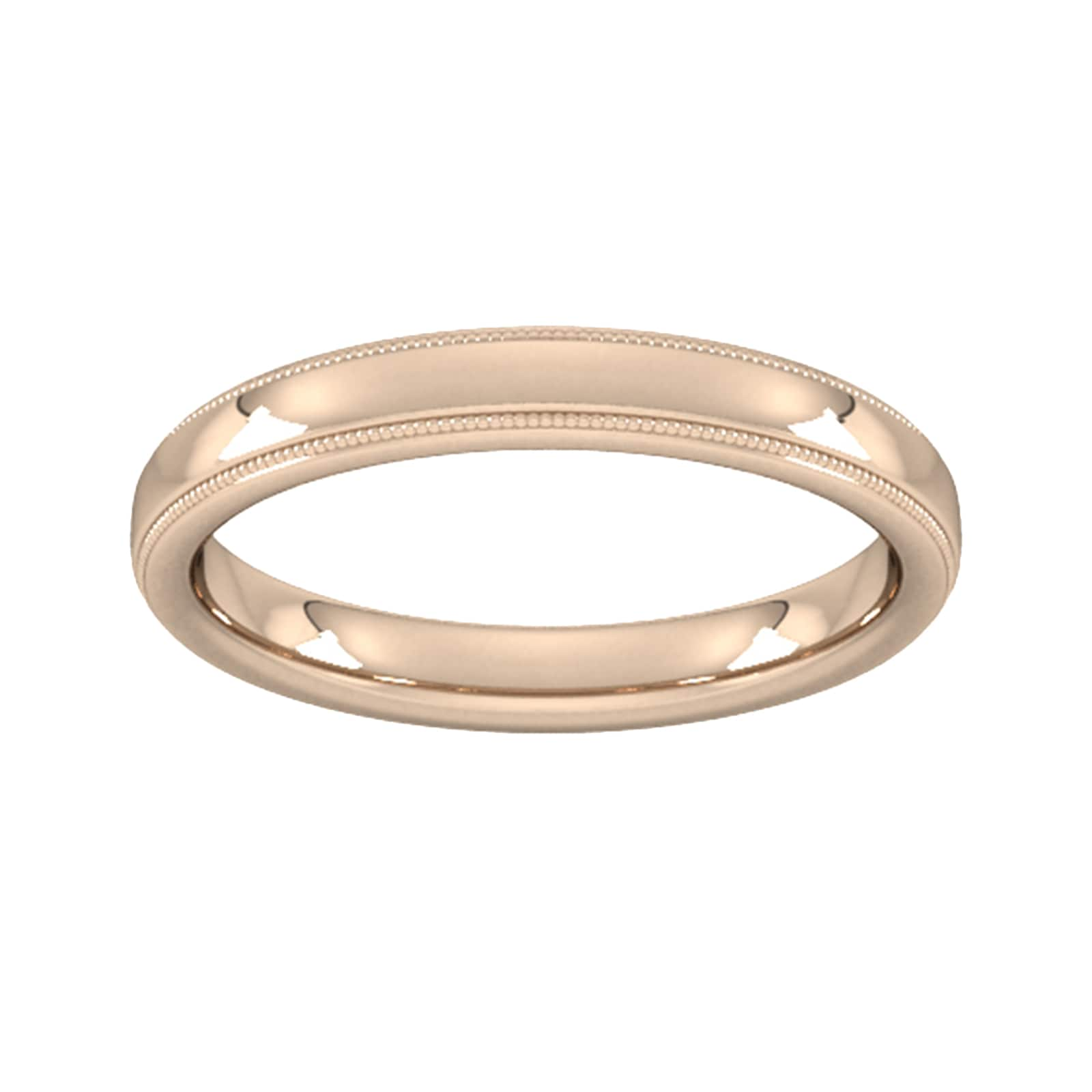 3mm Slight Court Standard Milgrain Edge Wedding Ring In 18 Carat 