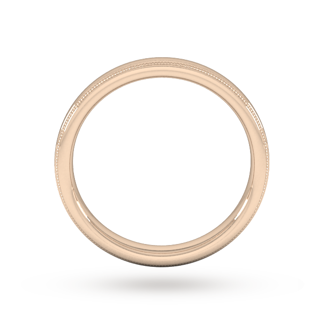 Goldsmiths 3mm Slight Court Standard Milgrain Edge Wedding Ring In 18 Carat Rose Gold