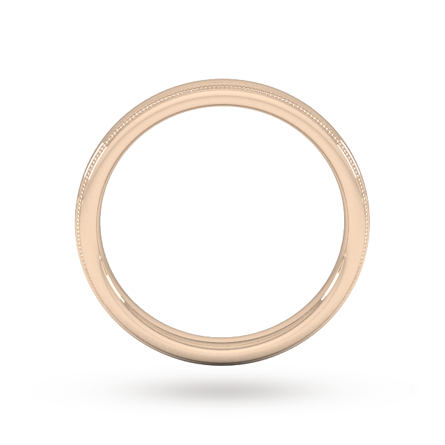 Goldsmiths 2.5mm Slight Court Heavy Milgrain Edge Wedding Ring In 18 Carat Rose Gold - Ring Size K