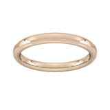 Goldsmiths 2.5mm Slight Court Extra Heavy Milgrain Edge Wedding Ring In 18 Carat Rose Gold