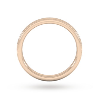 Goldsmiths 2.5mm Slight Court Extra Heavy Milgrain Edge Wedding Ring In 18 Carat Rose Gold