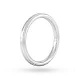 Goldsmiths 2.5mm Slight Court Standard Milgrain Edge Wedding Ring In Platinum - Ring Size J