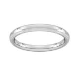 Goldsmiths 2.5mm Slight Court Heavy Milgrain Edge Wedding Ring In Platinum - Ring Size K