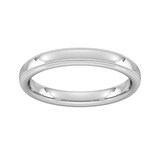 Goldsmiths 3mm Slight Court Extra Heavy Milgrain Edge Wedding Ring In Platinum